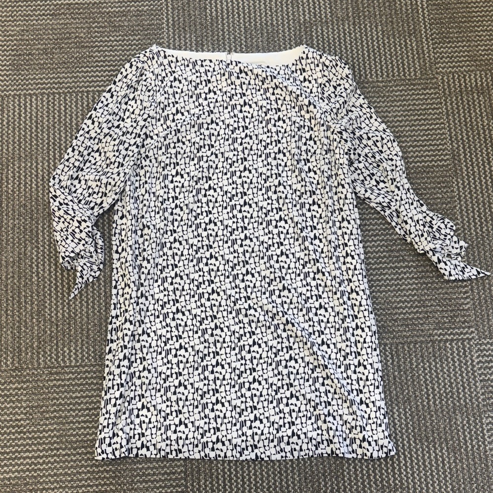 NWT Tahari ASL Black & White Print Dress, size 16 - Picture 1 of 7